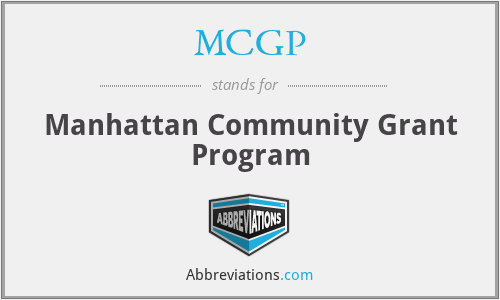 MCGP - Manhattan Community Grant Program
