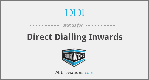 DDI - Direct Dialling Inwards
