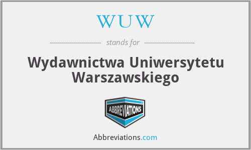 WUW - Wydawnictwa Uniwersytetu Warszawskiego