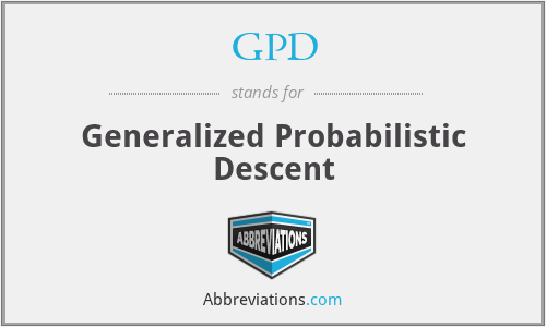 GPD - Generalized Probabilistic Descent