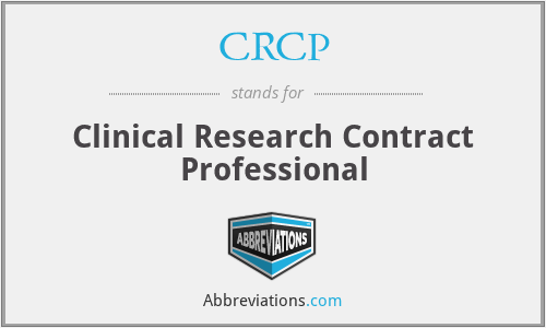 CRCP - Clinical Research Contract Professional