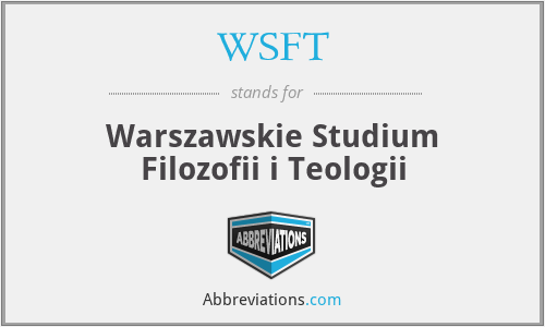 WSFT - Warszawskie Studium Filozofii i Teologii