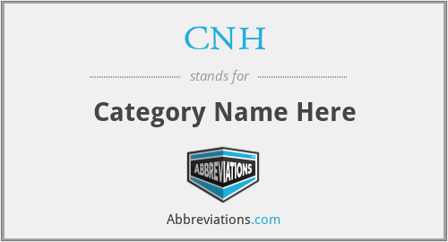CNH - Category Name Here