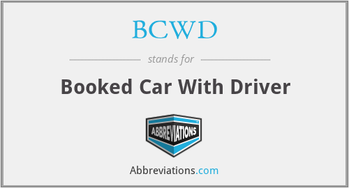 BCWD - Booked Car With Driver