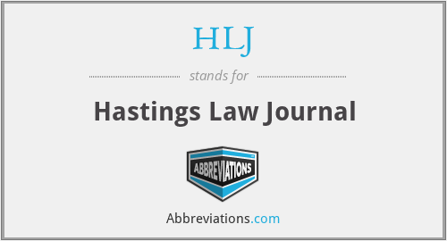 HLJ - Hastings Law Journal