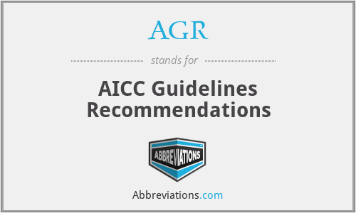AGR - AICC Guidelines Recommendations