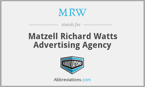 MRW - Matzell Richard Watts Advertising Agency