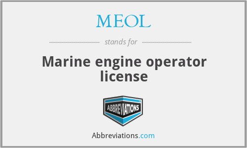MEOL - Marine engine operator license