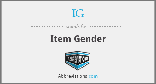 IG - Item Gender