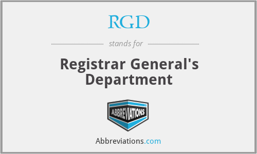 RGD - Registrar General's Department