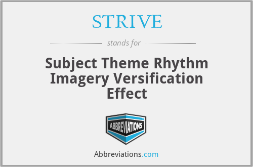 STRIVE - Subject Theme Rhythm Imagery Versification Effect