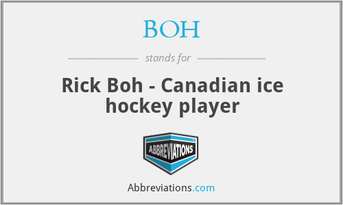 BOH - Rick Boh - Canadian ice hockey player
