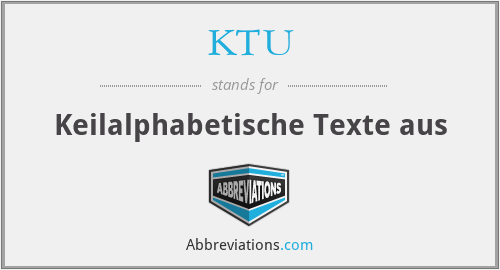 KTU - Keilalphabetische Texte aus