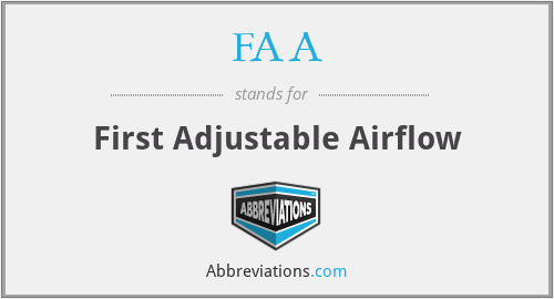 FAA - First Adjustable Airflow