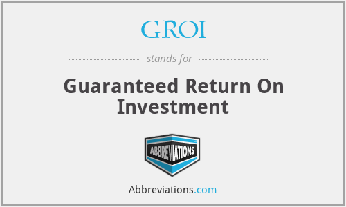 GROI - Guaranteed Return On Investment