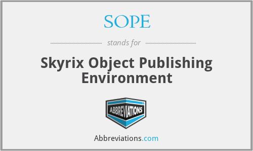 SOPE - Skyrix Object Publishing Environment