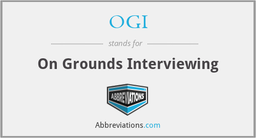 OGI - On Grounds Interviewing