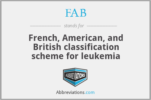 FAB - French, American, and British classification scheme for leukemia