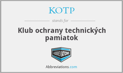 KOTP - Klub ochrany technických pamiatok