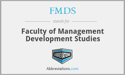 FMDS - Faculty of Management Development Studies