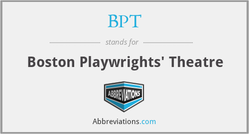 BPT - Boston Playwrights' Theatre
