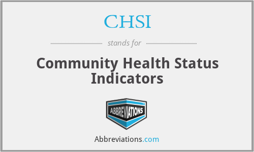 CHSI - Community Health Status Indicators