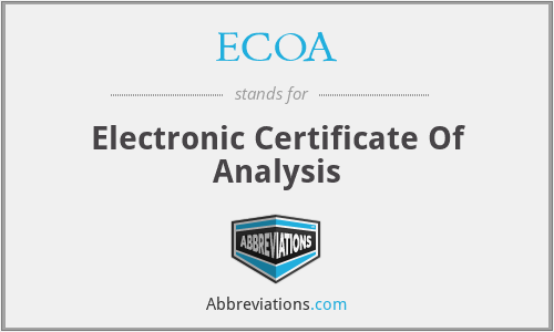 ECOA - Electronic Certificate Of Analysis