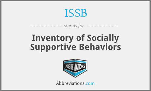 ISSB - Inventory of Socially Supportive Behaviors