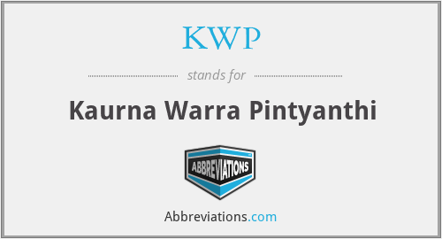 KWP - Kaurna Warra Pintyanthi