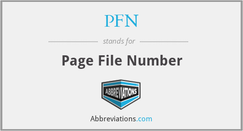 PFN - Page File Number