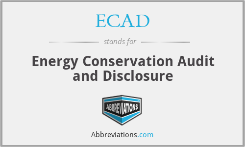 ECAD - Energy Conservation Audit and Disclosure