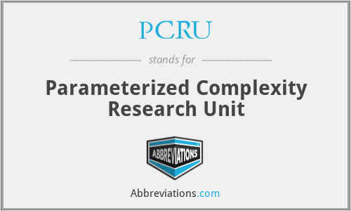 PCRU - Parameterized Complexity Research Unit