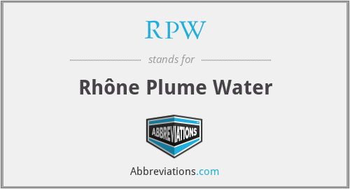 RPW - Rhône Plume Water
