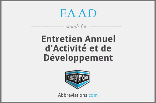 EAAD - Entretien Annuel d'Activité et de Développement