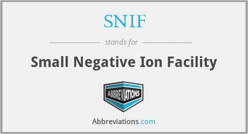 SNIF - Small Negative Ion Facility