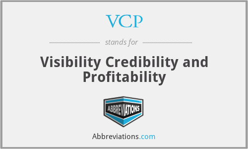 VCP - Visibility Credibility and Profitability