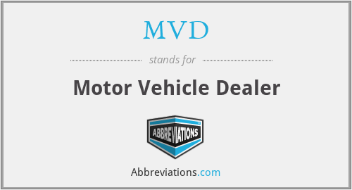 MVD - Motor Vehicle Dealer
