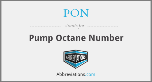 PON - Pump Octane Number
