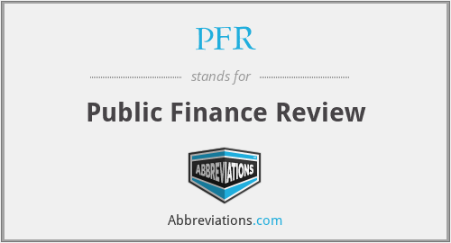 PFR - Public Finance Review