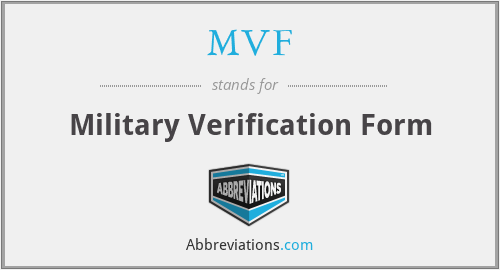 MVF - Military Verification Form