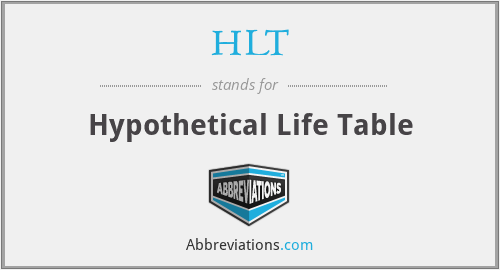 HLT - Hypothetical Life Table