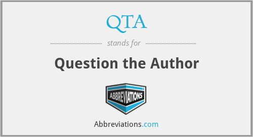 QTA - Question the Author