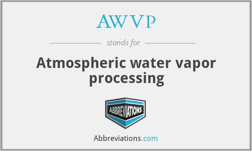 AWVP - Atmospheric water vapor processing