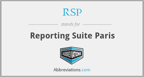 RSP - Reporting Suite Paris