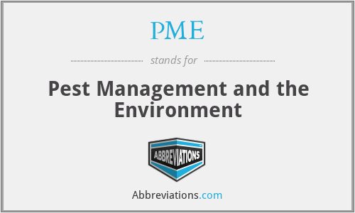 PME - Pest Management and the Environment