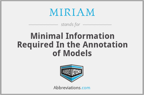 MIRIAM - Minimal Information Required In the Annotation of Models