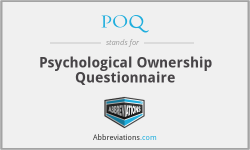 POQ - Psychological Ownership Questionnaire