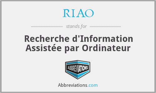 RIAO - Recherche d'Information Assistée par Ordinateur