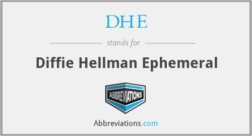DHE - Diffie Hellman Ephemeral