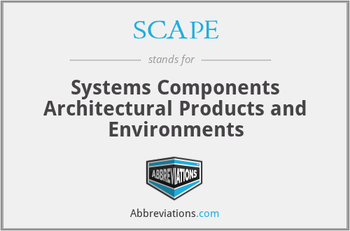 SCAPE - Systems Components Architectural Products and Environments
